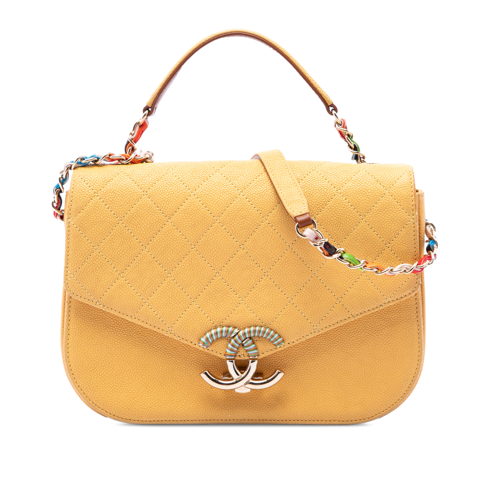 Pre-Loved Chanel Paris Cuba Medium Quilted Caviar Thread Around Flap